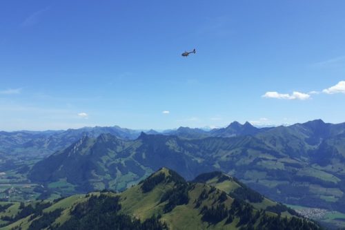 スイスの山でトレイルラン絶景